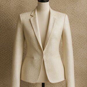 Ark & Co Textured White Blazer | Style JS91203B | Medium | Chic Minimalist Layer